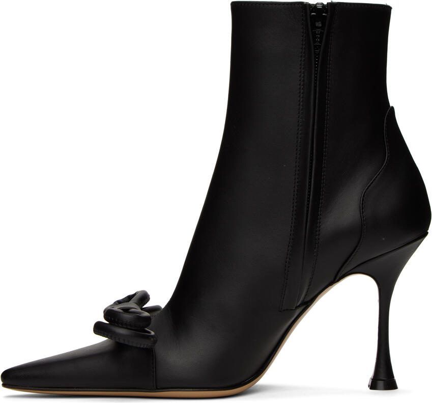 MACH  MACH Black Double Bow 100 Ankle Boots - Picture 3