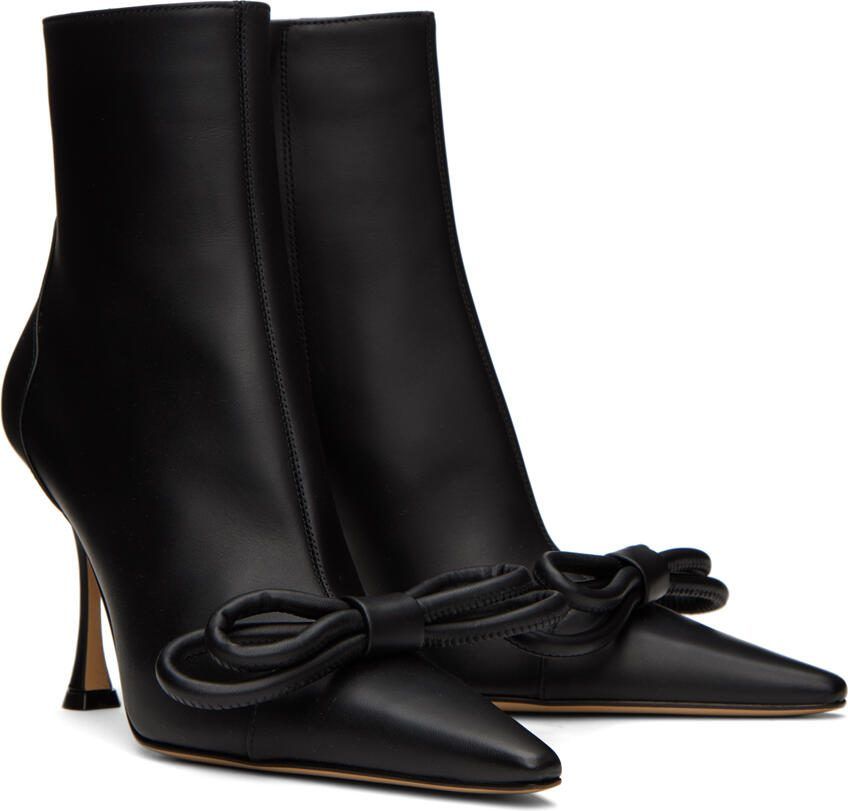 MACH  MACH Black Double Bow 100 Ankle Boots - Picture 2