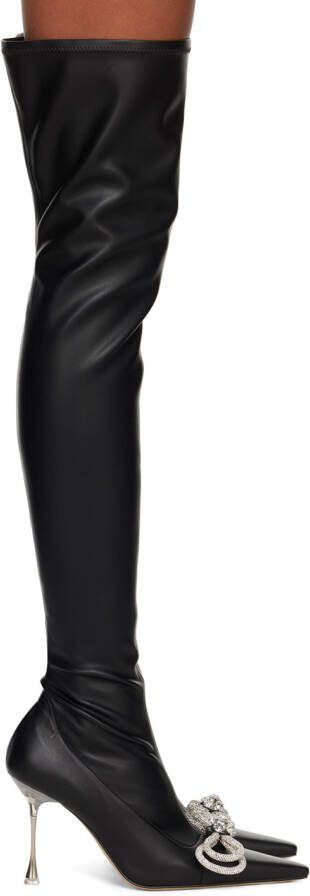 MACH  MACH Black Double Bow 100 Boots - Picture 2