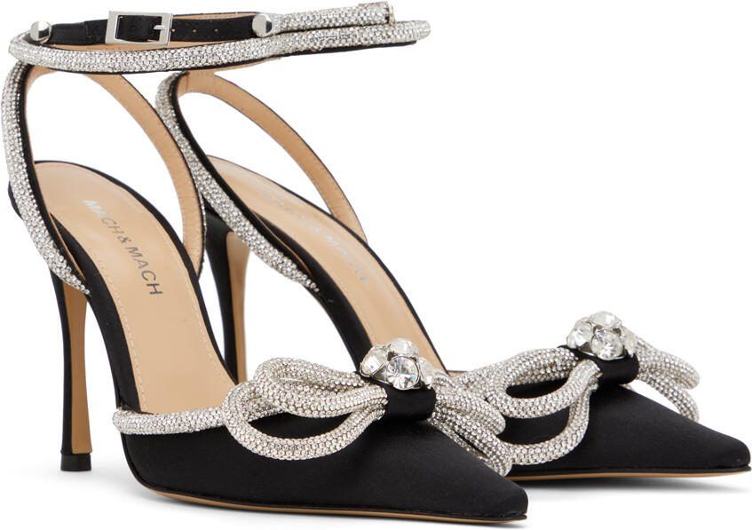 MACH  MACH Black Double Bow 110 Heels - Picture 3
