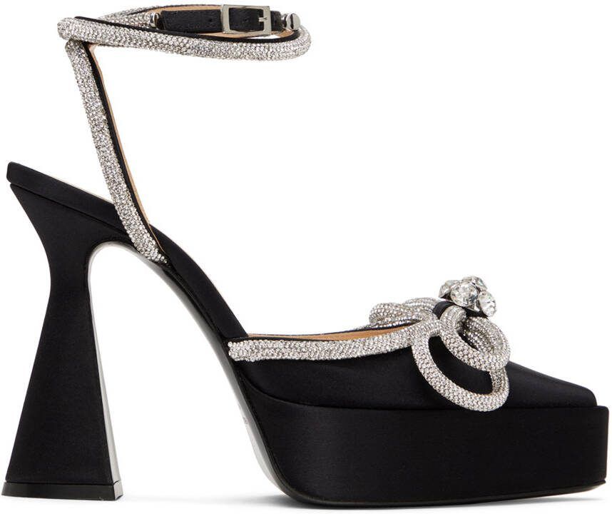 MACH  MACH Black Double Bow Platform Heels - Picture 5