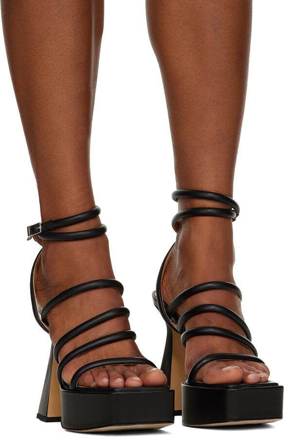 MACH  MACH Black Platform 140 Heeled Sandals