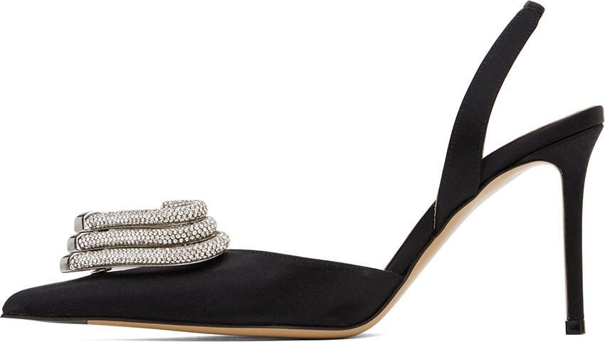 MACH  MACH Black Triple Heart 95 Slingback Heels - Picture 3