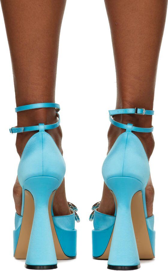 MACH  MACH Blue Double Bow Platform 140 Heels - Picture 2