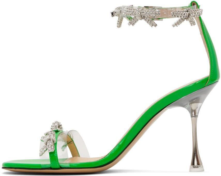 MACH  MACH Green 'Floating Crystal Bow' Heeled Sandals - Picture 2