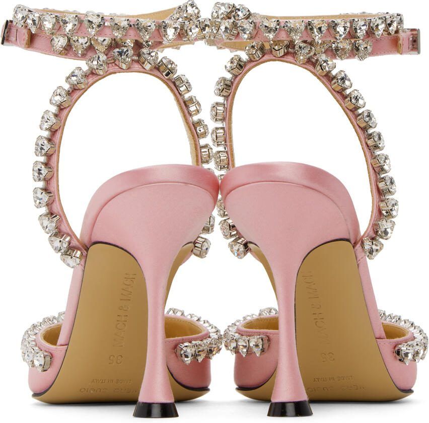 MACH  MACH Pink Audrey Crystal Heart Heels