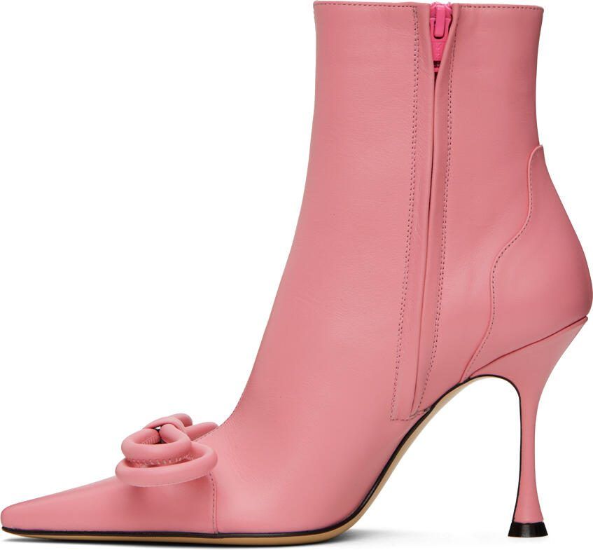 MACH  MACH Pink Double Bow 100 Ankle Boots - Picture 2