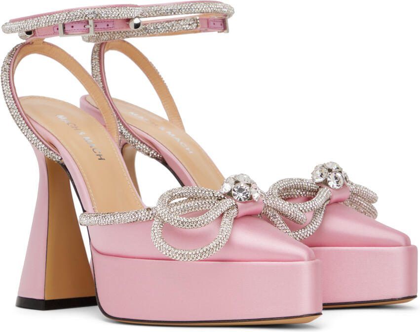MACH  MACH Pink Double Bow 140 Platform Heels - Picture 3