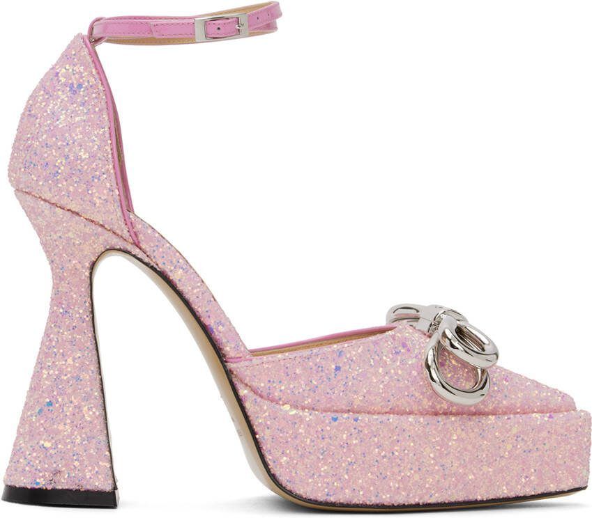 MACH  MACH Pink Double Bow Platform Heels