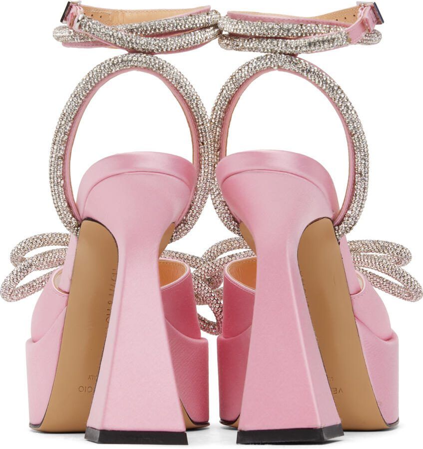 MACH  MACH Pink Double Bow Square Toe Heels