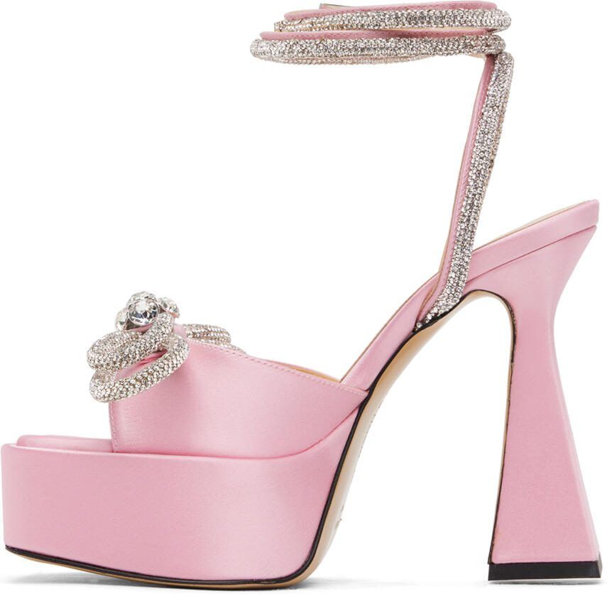 MACH  MACH Pink Double Bow Square Toe Heels - Picture 2