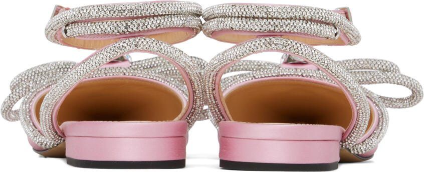 MACH  MACH Pink Satin Double Bow Sandals - Picture 2
