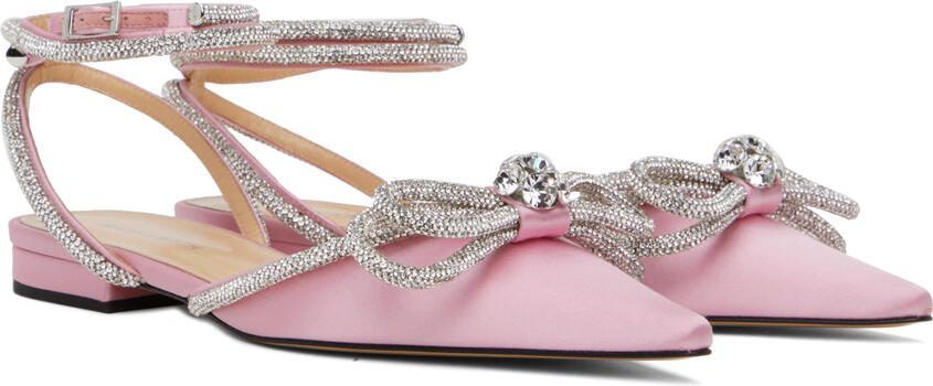MACH  MACH Pink Satin Double Bow Sandals