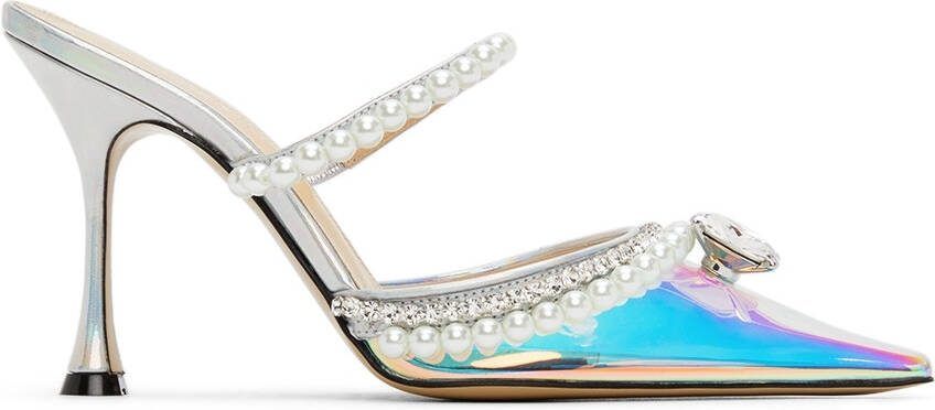 MACH  MACH Silver Diamond  Pearl 100 Heels - Picture 5
