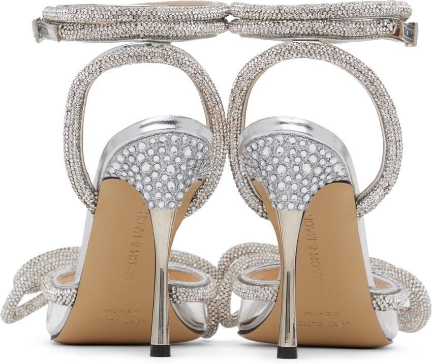 MACH  MACH Silver Double Bow 110 Heels