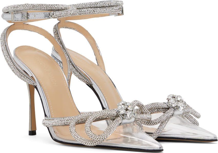 MACH  MACH Silver Double Bow 110 Heels - Picture 2