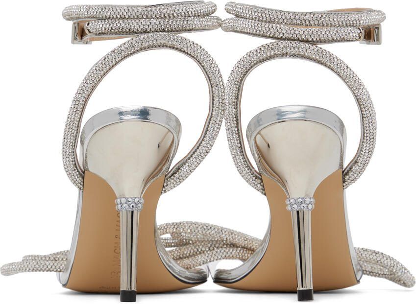 MACH  MACH Silver Double Bow 95 Heels - Picture 2