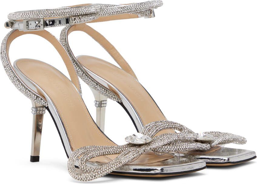 MACH  MACH Silver Double Bow 95 Heels - Picture 3