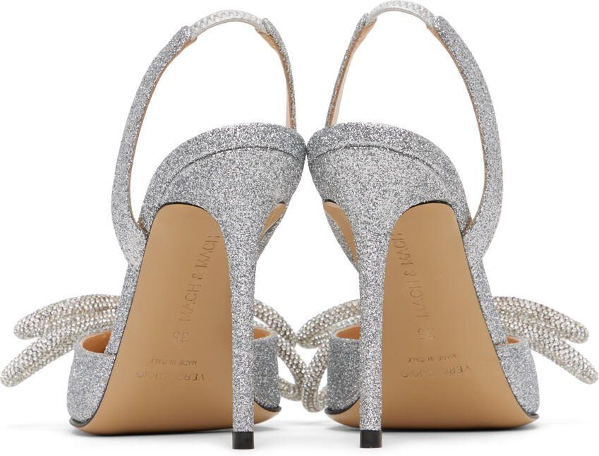 MACH  MACH Silver Double Bow Glitter 110 Heels
