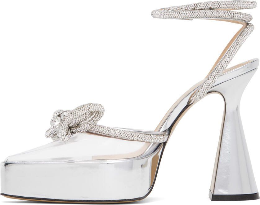 MACH  MACH Silver Double Bow Platform Heels - Picture 2