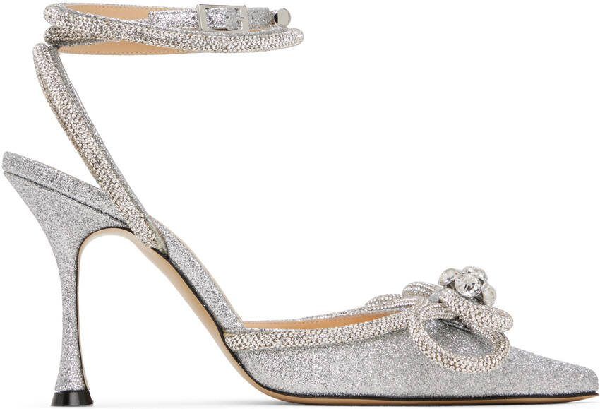 MACH  MACH Silver Glitter Double Bow Heels