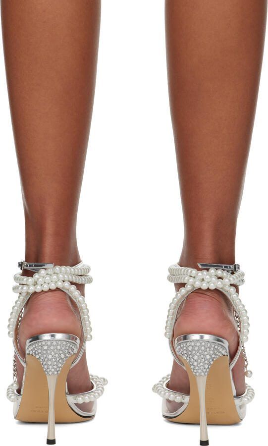 MACH  MACH Silver Pearl Bow 110 Heels