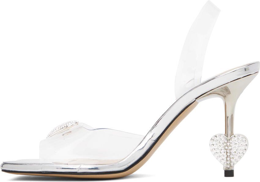 MACH  MACH Transparent Crystal Heart Heeled Sandals - Picture 2