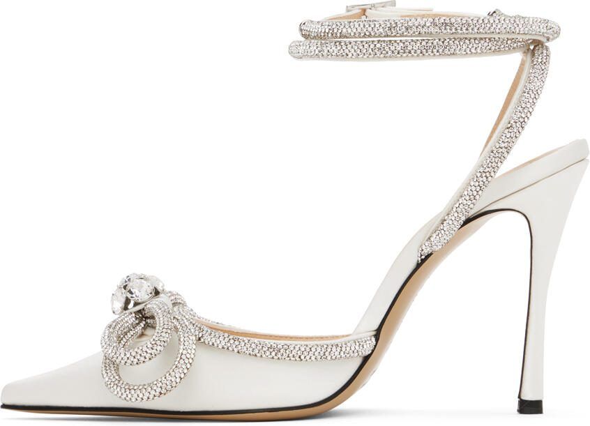 MACH  MACH White Double Bow 110 Heels - Picture 2