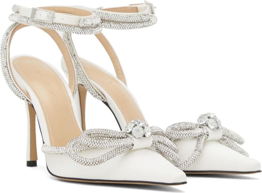 MACH  MACH White Double Bow 110 Heels - Picture 2