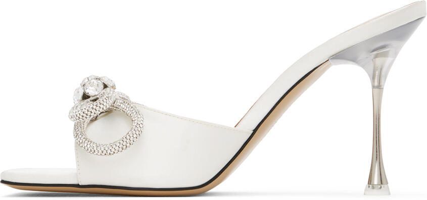 MACH  MACH White Double Bow 95 Heeled Sandals - Picture 3