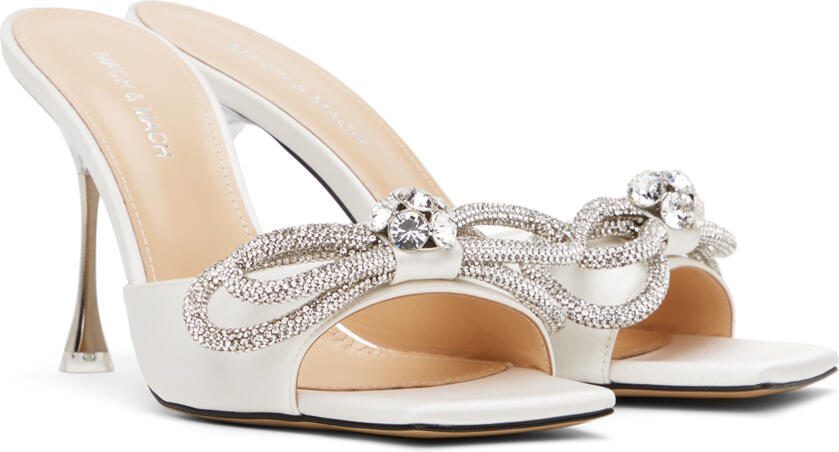MACH  MACH White Double Bow 95 Heeled Sandals - Picture 2