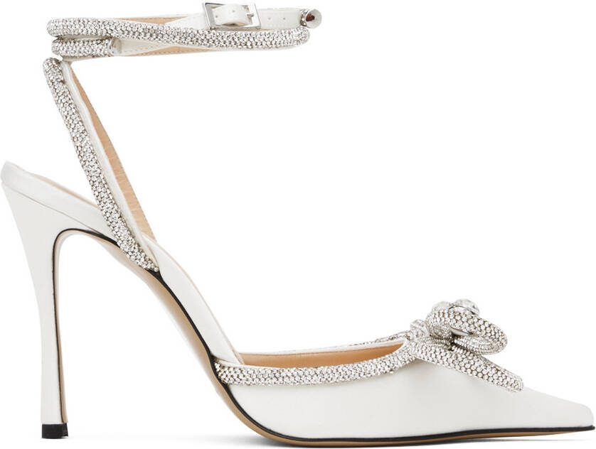 MACH  MACH White Double Bow Heels - Picture 5