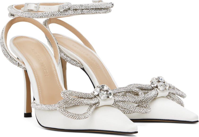 MACH  MACH White Double Bow Heels - Picture 3