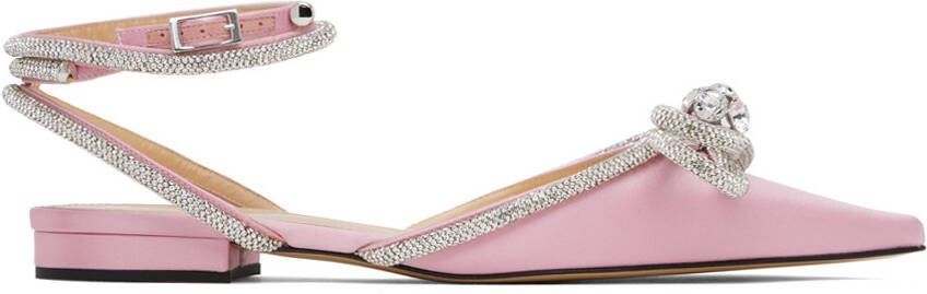 MACH  MACH Pink Satin Double Bow Sandals - Picture 4