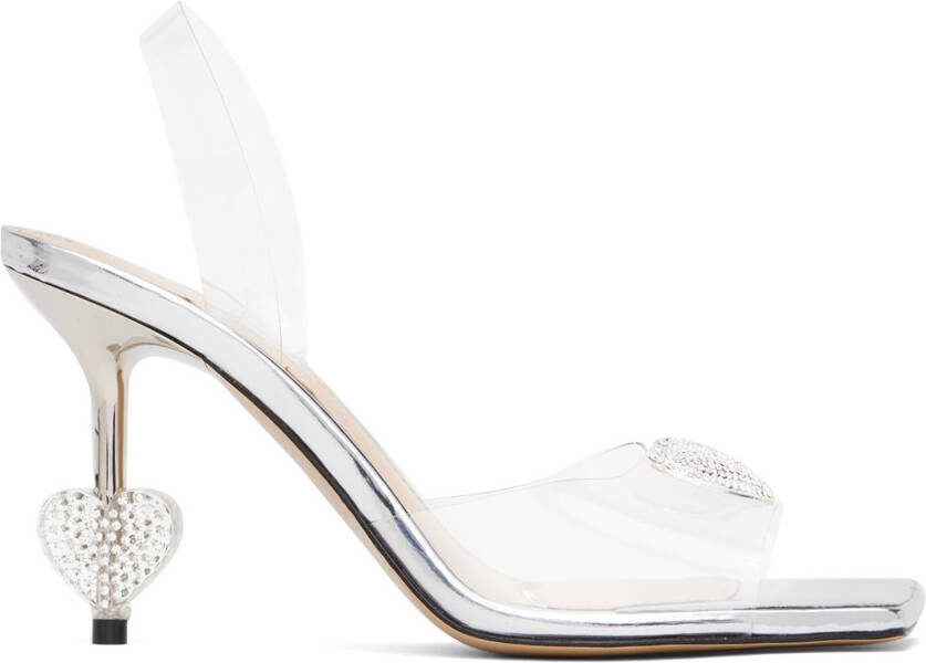 MACH  MACH Transparent Crystal Heart Heeled Sandals - Picture 5