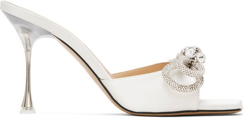 MACH  MACH White Double Bow 95 Heeled Sandals - Picture 4