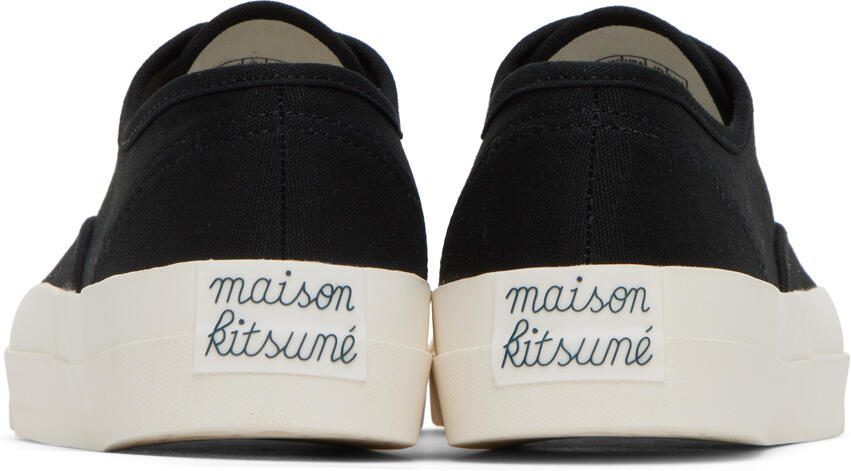 Maison Kitsuné Black Canvas Laced Sneakers