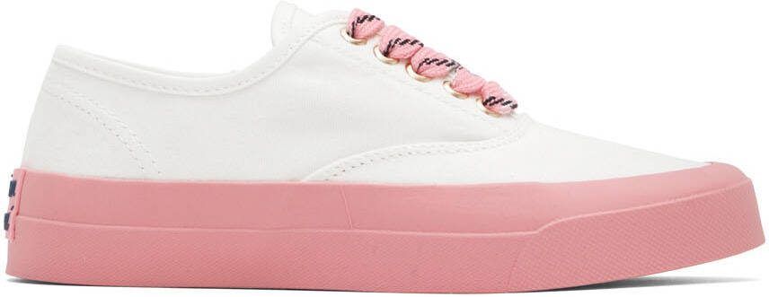 Maison Kitsuné White  Pink Olympia Le-Tan Sneakers