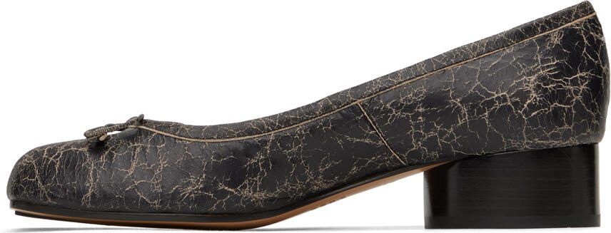 Maison Margiela Beige  Black Tabi Ballerina Heels - Picture 4