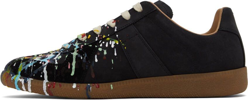 Maison Margiela Black  Multicolor Paint Drop Replica Sneakers - Picture 3