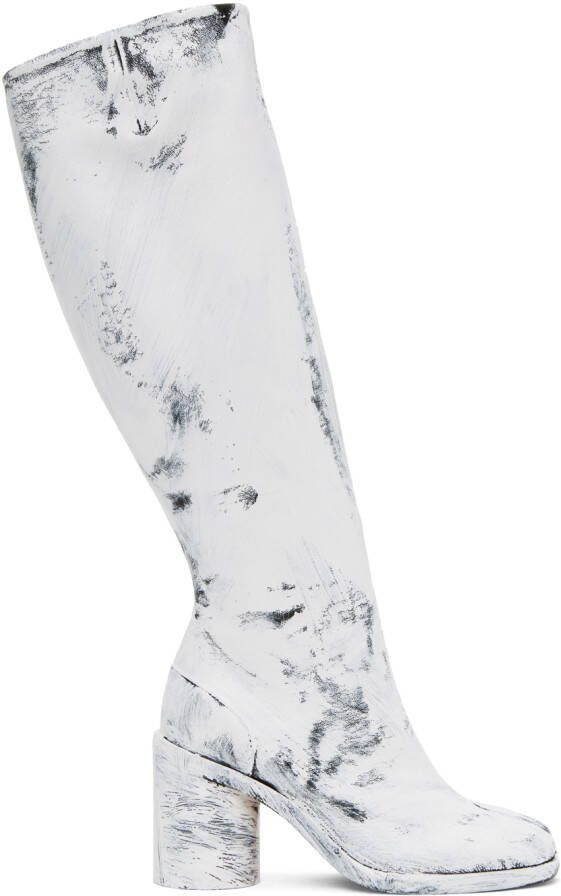 Maison Margiela Black  White Tabi Bianchetto Boots - Picture 4