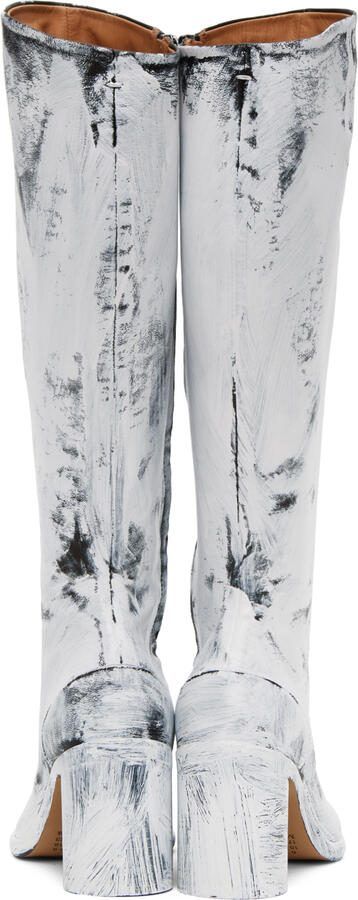 Maison Margiela Black  White Tabi Bianchetto Boots - Picture 8
