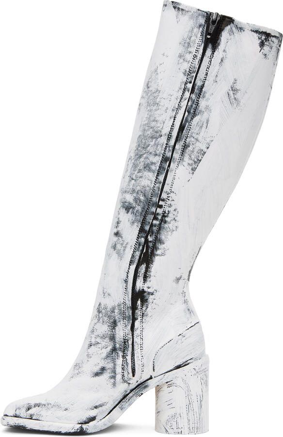 Maison Margiela Black  White Tabi Bianchetto Boots