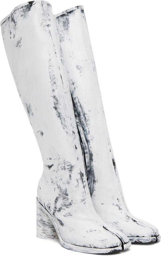 Maison Margiela Black  White Tabi Bianchetto Boots - Picture 3