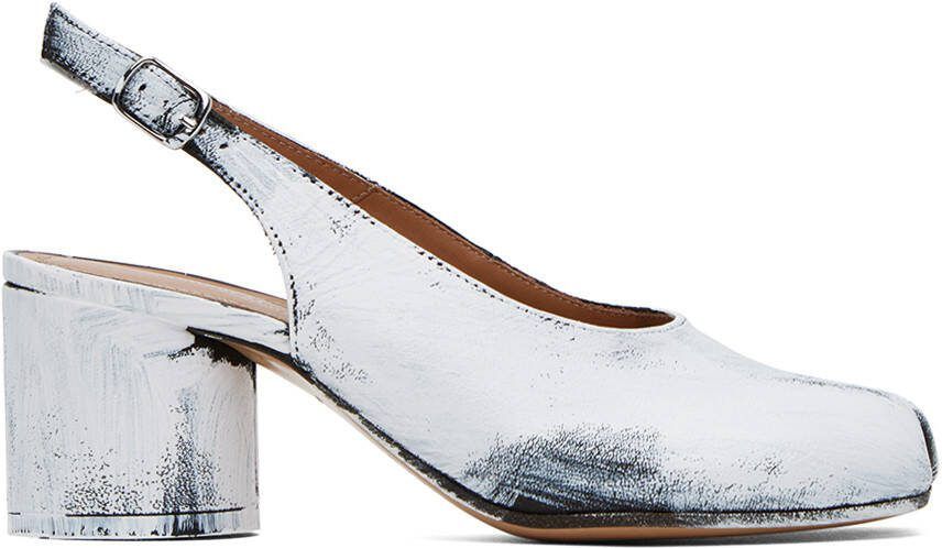Maison Margiela Black  White Tabi Bianchetto Heels - Picture 4