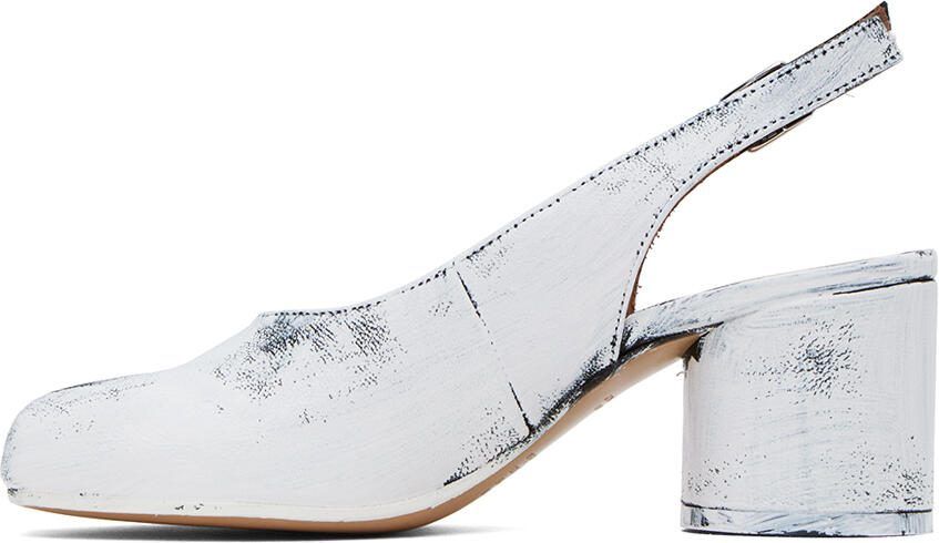 Maison Margiela Black  White Tabi Bianchetto Heels - Picture 3