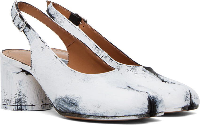 Maison Margiela Black  White Tabi Bianchetto Heels - Picture 2