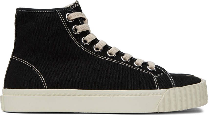 Maison Margiela Black  White Tabi Sneakers - Picture 2