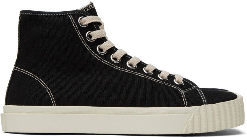 Maison Margiela Black  White Tabi Sneakers - Picture 5