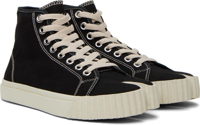 Maison Margiela Black  White Tabi Sneakers - Picture 2